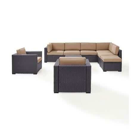 CROSLEY Biscayne 7 Piece Outdoor Wicker Seating Set - Mocha KO70108BR-MO